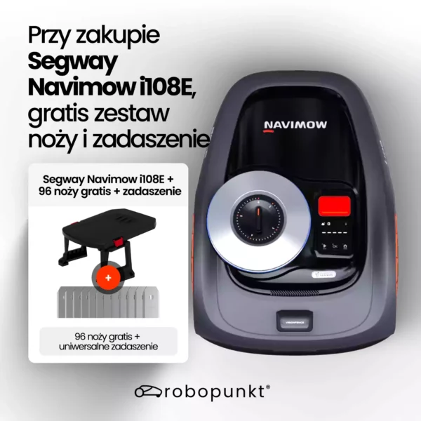Segway Navimow i108E + 96 noży + Uniwersalne zadaszenie gratis